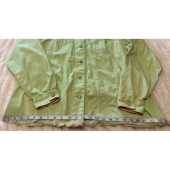 Quaker Factory Light Green Button-Down Jacket Cotton Blend Women's Size M (READ) - Picture 9 of 16